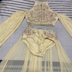 Glamour Costumes Two Piece Yellow Dance Costume